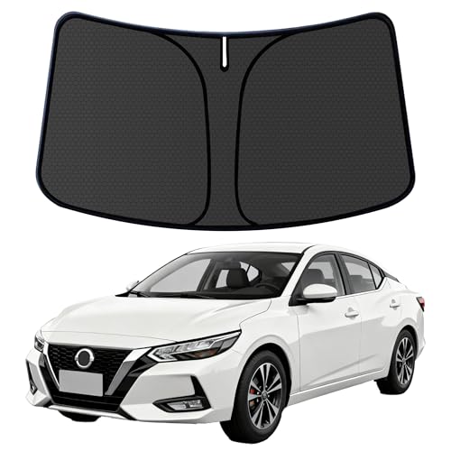 Sentra Customized Windshield Sun Shade for 2020 2021 2022 2023 2024 2025 2026 Sentra S/SV/SR Front Window Sunshade Visor Protector Foldable Blocks UV Rays Keep Car Cooler Accessories