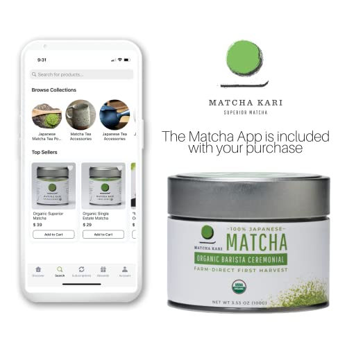 Té matcha barista 50 g con set de té blanco miniatura 5