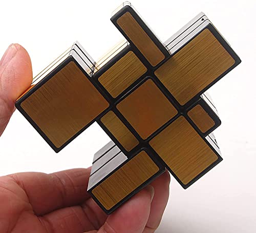 Image of Magic Smoothly Stickerless High Speed Magic for Kids,Speedy Stress Buster Brainstorming Puzzle Game Mind Games,Puzzle for 14 Years and Up,Multi (Mirror Golden Cubbe 3x3)