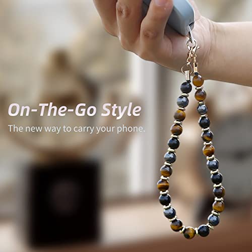 Image of Marble Beaded Phone Wrist Strap for Women, Detachable Design