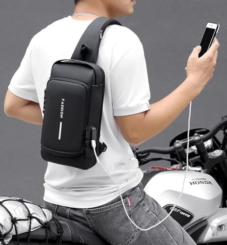 Image of PAPITA Sling Bag for Men Stylish Crossbody Backpack for Men & Women, Anti-Theft Chest Bag with Messenger Bags, Casual Shoulder Bag