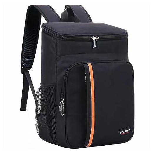 LVEDEORY Zaino Termico Frigo,Borsa Termica Porta Pranzo，22l Lmpermeabile Borsa Termica,Adatto Lavoro，Campeggio，Viaggi，Attività all'aperto ed eventi sportivi (Nero)