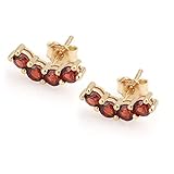Edelstein: echt Granat NKlaus Paar 13x5mm Ohrstecker 8 echte Granat Edelsteine 333 Gelb Gold 8 Karat Ohrringe 9973