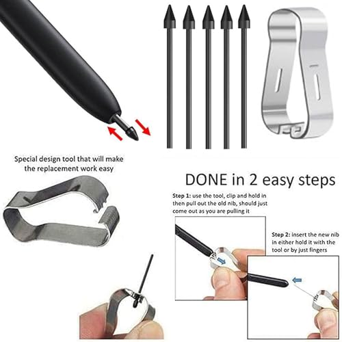 Sounce Stylus Pen Nib Replacement Nibs for Samsung S Pen Refill Tool Set Compatible with Spen Tab S6 S7+ Lite Note10 Note20 Nib Tip (Stylus Pen Not Included) - Black Sounce Stylus Pen Nib Replacement Nibs for Samsung S Pen Refill Tool Set Compatible with Spen Tab S6 S7+ Lite Note10 Note20 Nib Tip (Stylus Pen Not Included) - Black