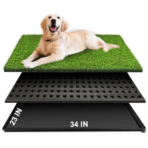 Dog Grass Pad with Tray,...