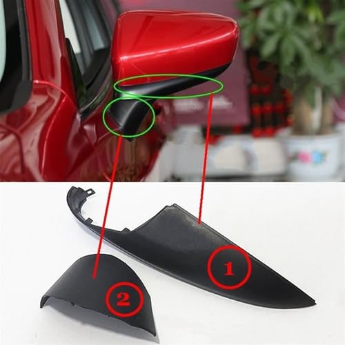 Boîtier de rétroviseur pour Mazda 6 Atenza 2014-2017 coque de remplacement noir 2 PCS - 2