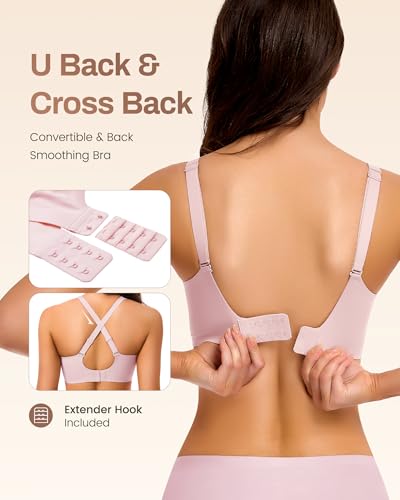 Image of Gailife Deep V Jelly Bras for Women No Underwire Wireless Seamless Push Up Bra Comfort Support Plunge Bralette Full Coverage