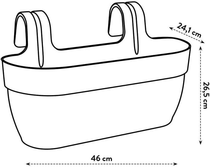 elho Vibia Campana Easy Hanger L 46 Planter for Balcony and Outdoor Use Diameter 46.0 x Height 26.5 cm Purple/Maple Purple