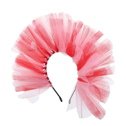 Bandeau en maille rose rouge accessoire cheveux femme pour fêtes