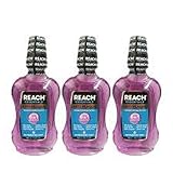 3 Pack Of Reach Essentials Anti-Plaque 6 In 1 Benefits Refreshing Mint Mouthwash 400 ml