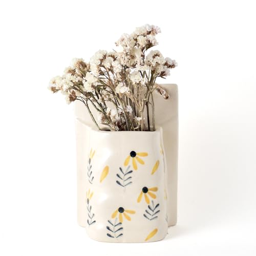 Ceramic Wall Planter - Sunflower | Hand-Painted Ceramic Planter f...