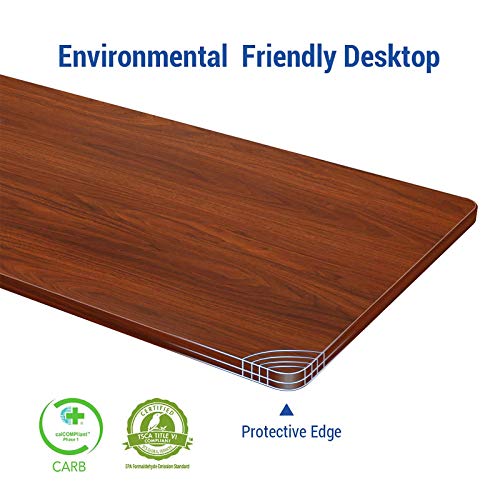 Flexispot Ec1 Essential Standing Desk Adjustable Height Desk Electric Small Desk 42" X 24" Whole-Piece Desktop Home Office Table Stand Up Desk (Silver Frame + 42 In Mahogany Top) #TOP4