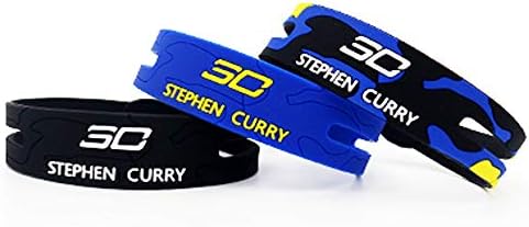fanwenfeng Basketball Player Star Inspirational Hollow Wristbands Sport Silicone Absorbent Bracelet 3 Pcs (Curry)