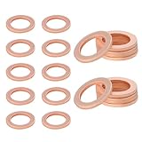 KVAEY 20 PCS Oil Drain Plug Gasket, Anti-Leakage 14mm Copper Oil Drain Plug Crush Washer, Flat Washer Seal Assortment Compatible with OEM PN Part 007603-014106, Car Accessories (20 PCS)
