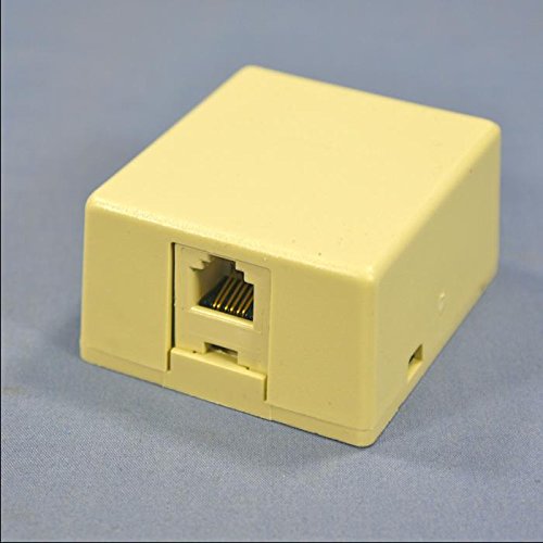 Prise jack 6P6C Type 625A2 Leviton 41016-IQ ivoire boitier raccordement téléphonique mural