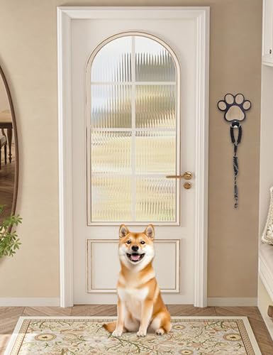 Gxdamxz Hunde Garderobe, Hundegarderobe Holz Hundeleinenhalter Wand für Hundezubehör & Halsband, Dog Leash Holder for Wall, Schwarz