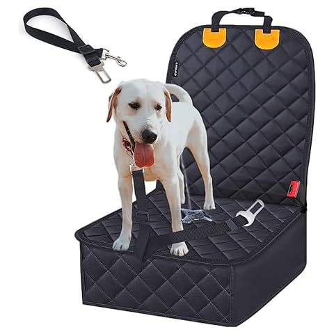 Dog Car Seat Cover for Front Seat, Scratchproof Car Seat Cover for Dogs, 100% Waterproof,with Dog Harness, Anti-Slip, Wear Resistance Fit for Cars, Trucks, SUVs, Jeeps. (Color : Black) Cover