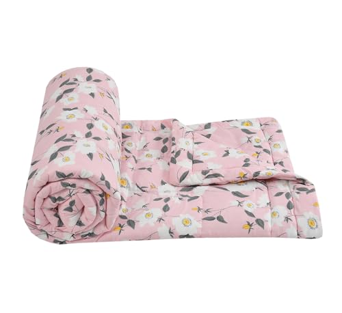 Image of FRESH FROM LOOM Microfiber All Seasons Collection Micro Fiber Comforter | Dohar | Quit | Double Bed | Double Weaved | Washable | Hypoallergenic Skin Friendly (Misty-Rose | 90x95 inch)