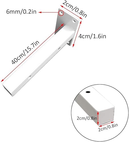 Miniatura 8 de Soporte de estantería para decoración de tuberías rústicas, soportes de estantería para estanterías ocultas de pared, soportes de soporte para