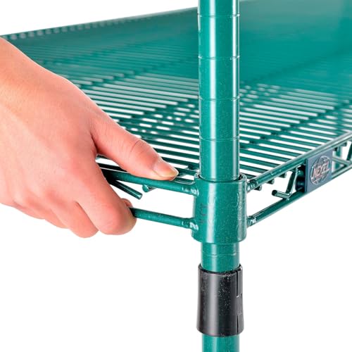 Image of Nexel Additional Wire Shelf for Wire Shelving Units, 24 inch W x 48 inch L Poly-Green Epoxy, 800lb Capacity, NSF Approved, NEXGard Anti-Microbial Agent, Includes 1 Shelf and 4 Shelf Clips