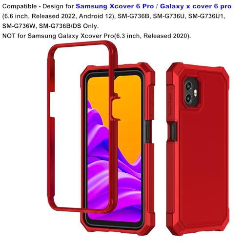 Funda Galaxy Xcover 6 Pro roja Ailiber con protector pantalla de doble capa TPU 2