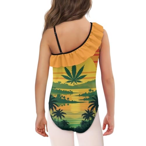 Image of Girls Swimsuit One Piece Ruffle Swimsuit Non-Slip Straps UPF 50+ for Girls Size 3-14 Years