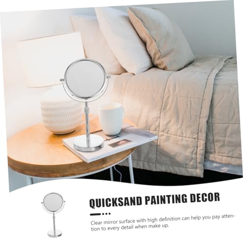 Miroir de maquillage rond métal BESTYASH rotatif pour table de bureau