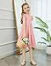 Arshiner Toddler Girls Dress Cute Pink Flutter Sleeve Party Swing Tiered Sundress Outfit for Little Girls for 6-7 Years