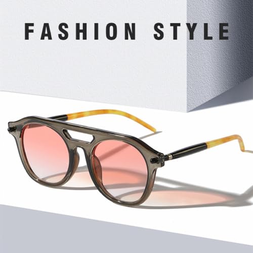 Retro Double Bridges Men Rivets Sunglasses Fashion Clear Gradient Shades UV400 Women Punk Sun Glasses3