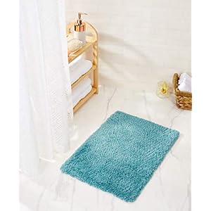 Amazon Brand - Solimo Premium Anti Slip Microfibre Bathmat - 80cm x 50cm, Dusty Turquoise