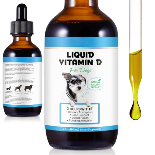 Dog Vitamins D Supplements 2 Fl Oz Liquid Vitamin D for Dogs Stro...