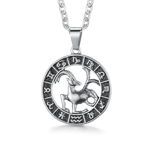 GHIUYUI Zodiac Sign Pendant Necklaces for Women Men Stainless Steels Leo Constellation Horoscope...