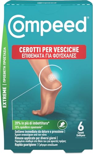 COMPEED Extreme, Cerotti per vesciche. Lunga durata e resistenti all'acqua. Ideali per lo sport - Formato medio, 6 Cerotti. Pack 100% plastic free