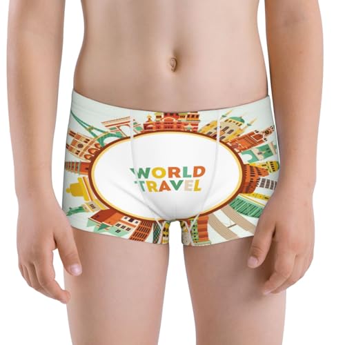 Boys' Cotton Boxer Brief Soft Underwear-World Travel3
