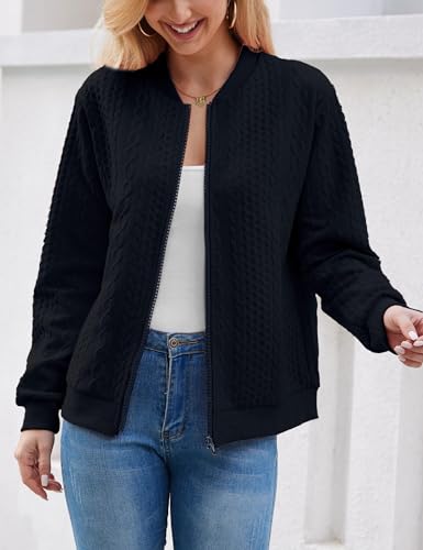 Image of WROLEM Zip Up Sweatshirts for Women Casual Outfits Cardigan Outerwear Trendy Winter Jackets Coat