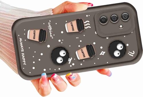 Image of Compatible for Samsung Galaxy A55 5G Cute Fun 3D Ball Cartoon Coffee Liquid Silicone Soft Case Phone Case Back Cover for Samsung Galaxy A55 5G (Brown)