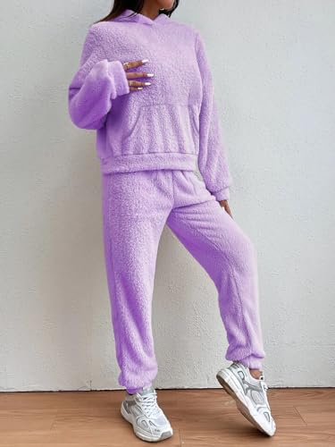Image of THE DRY STATE Women's Basic Fit Teddy Fur Hoodie with Kangaroo Pocket