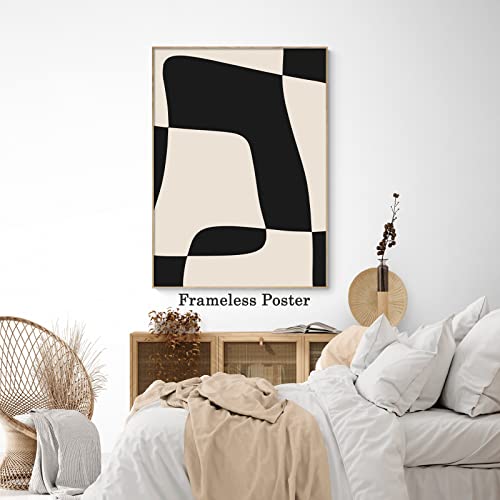 Black And Beige Canvas Wall Art Abstract Neutral Poster Beige Boho Wall Art Abstract Black Painting For Bedroom Decor Abstract Geometric Print Black And Beige Minimalist Wall Art 16X24Inch No Frame #TOP3