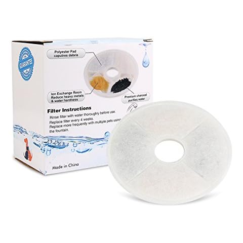 Filters Compatible for Catit Fountains,Catit Design Senses Fountains and Catit Fresh & Clear Stainless Steel Top Drinking Fountain, Carbon Replacement Filter Pack of 6 Cover