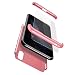Produktbild Hülle für Samsung Galaxy A01 360 Degree, 3 in 1 Handyhülle + Tempered Glass Panzerglas Screen Protector PC Hard Case Full Body Schutzhülle Kratzfeste Slim Case Cover Hybrid Tasche - Rosegold