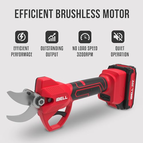 Image of iBELL BP 32-30 L1 Cordless Pruning Shears | 20V Tree Cutter & Garden Branch Cutter | Cuts up to 30mm | Stainless Steel Blade for Gardening Use | 2.0Ah Battery & Charger Included