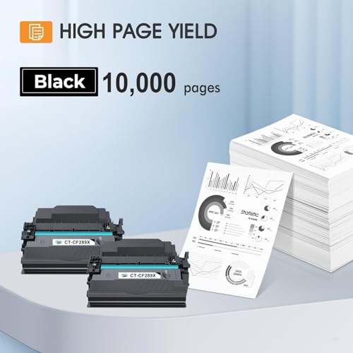 Image of 89X 89A Black Toner Cartridge 2 Pack Compatible Replacement for HP 89A CF289A 89X CF289X (with Chip) for LaserJet Enterprise M507 M507n M507dn M507x MFP M528dn M528f M528c M528z M528 Series Printer