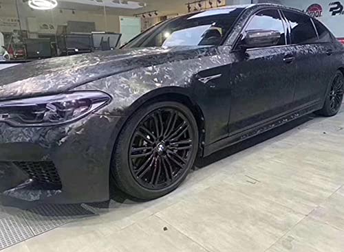 Image of LZLRUN Forged Matte Carbon Fiber Ghost Black Car Vinyl Wrap Film 1 inch x 30ft | Ghost black forged carbon fiber texture, With install tools, Air release, Self-adhesive, Repositionable, For auto furniture
