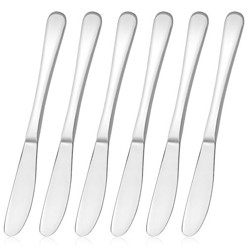 6 Stück Edelstahl Buttermesser Butter Applikator Buttermesser Käsemesser Dessertmesser Set Marmelade Messer Tafelmesser käsemesser-Set Küchenwerkzeug Besteck für Butter Käse und Gebäckherstellung