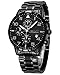 MEGALITH Armbanduhr Herren Chronograph Sport: Analog Quarz Schwarz Edelstahl - Milit&auml;r Datum Wasserdicht Uhren f&uuml;r M&auml;nner