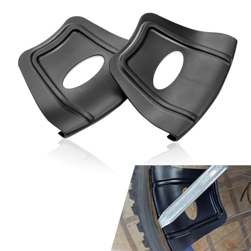 Image of 2 PCS Car Wheel Rim Repair Tools, Waterproof Durable Motorcycle Tire Installation Accessories, Flat Design, Universal Portable Automotive Rimshield Shield Protector for Truck SUV Car (Black)