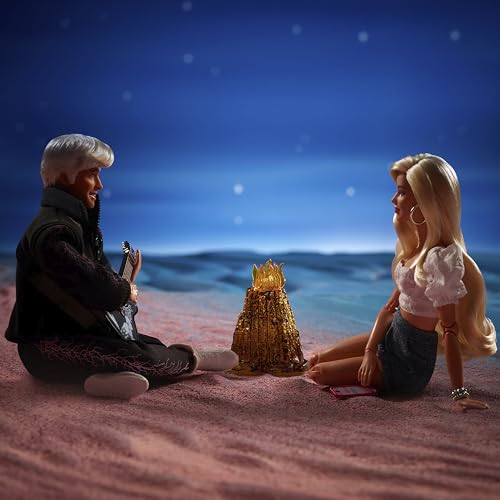 Barbie The Movie Ken Collectible Dolls, 4 Hours Later Campfire Scene from Movie, Wearing Beach Fashions - image 2