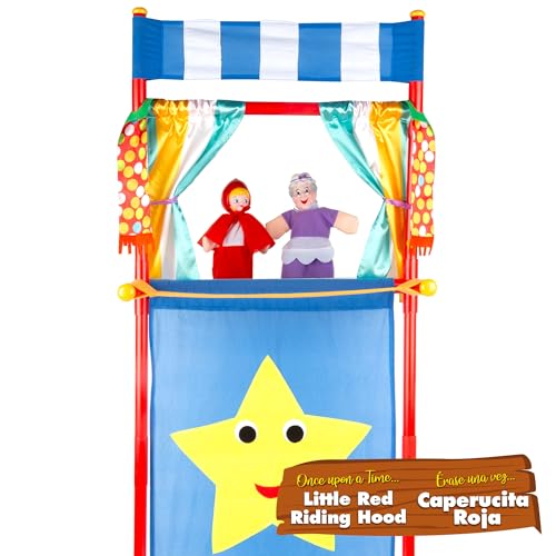 ColorBaby Cucu Show Theater-Set, Rotkäppchen, 4 Puppen, 25 cm Geschichte, weiche und sichere Materialien, Kinderspielzeug, für Gruppenspiele oder Familienzeit (39170)