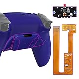 コントローラーではない。eXtremeRate ps5コントローラー（BDM-030&BDM-040&BDM-050）に対応用ラバーグリップ付きプラスティック製RISE4純色の背面リマップキット、ps5コントローラー用アップグレードボード＆バックシェルラバーグリップ付き＆4バックボタン【深い青紫色】