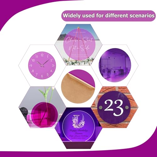 Image of 2 Pack Round Acrylic Sheet, 2.7~3mm Thick Acrylic Plastic Sheets Plexiglass Boards for Laser Cutting and DIY Craft Projects (Translucent Purple, 14 Inch Diameter)